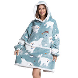 Hoodies Blankets Lengthen and Thicken Homewear Pajamas Flannel