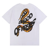 Rrr123 T Shirt Python Vintage Print Loose Short Sleeve