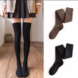 Winter Thick Knit Thigh High Socks Long Stockings Boot Autumn and Winter Fleece-Lined Thickened JK High-Top Hold-Ups