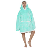 Hoodies Blankets Simple Solid Color Winter Cold-Resistant Warm Pajamas Double-Sided Velvet Lazy Blanket