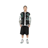 Green Varsity Jacket Autumn Embroidery Craft Casual Loose Baseball Sports Jacket Jacket