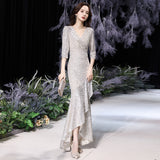 Olivia Wilde See Through Dress Fishtail Sequins Elegant Dress