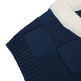 Men Sweater Vest Color Matching Sweater Vest Men's BF Idle Style Loose V-neck Sleeveless Sweater Waistcoat Vest