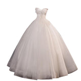 Women'S Evening Dress Ball Gown Princess Quinceanera Wedding Dresses Bow Strapless, Floor Length Tutu Princess Wedding Dress