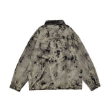 Men Denim Coat Jean Jackets Washed Distressed Tie-Dyed Denim Jacket Men Loose Lapels Denim Clothes Jacket