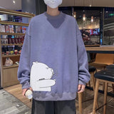 Men Sweatshirts Cartoon Hoodless Sweater Men's Spring and Autumn Sports round Neck