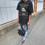 Marilyn Manson T Shirt Fog Vintage Loose Men's and Women's Short-Sleeved T-shirt