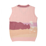 Men Sweater Vest Idle Style Color Matching Sweater Waistcoat Men's Loose V-neck Sleeveless Sweater Vest