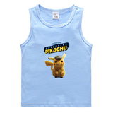 Children Pokemon Pikachu T Shirt Cotton Leisure Sports Sweat-Absorbent Vest