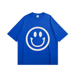 Smiley Face T Shirt Smiley Face Printed Couple's Short Sleeve T-shirt