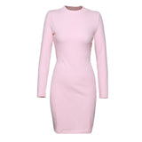 Cocktail Attire for Women Sexy Backless Dress Waist-Slimming Long Dress Sheath Long Sleeve Dress