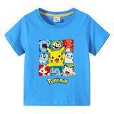 Children Pokemon Pikachu T Shirt Children's Summer Clothing Short Sleeve T-shirt Men's and Women's T-shirt