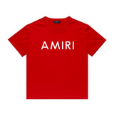 Amiri T Shirt Letter Print Casual Hip Hop round Neck Short Sleeve T-shirt