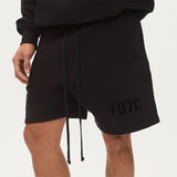 Fog Fear of God Essentials Shorts Drawstring Ribbon Shorts Flocking Letter Fleece Shorts