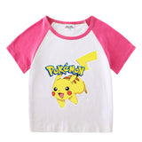 Children Pokemon Pikachu T Shirt Summer Clothing Short Sleeve T-shirt Leisure Sports