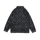 Men Denim Coat Jean Jackets Letter Rhinestone Denim Coat Men's Loose Lapels Jacket Vintage Denim Jacket