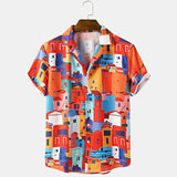 Men Hawaii Shirts Casual Short-Sleeved Shirt Men's Clothing