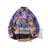 Mens Fall Outfits Shirt Coat West Coast Bandit Hip Hop Rap Loose Men's and Women's Long Sleeves Shirt