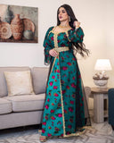 Muslim Women Stylish Kashibo Abaya Muslim Ladies Long Gown Islamic Clothing Jilbab Jalabiya Printed Stitching Robe