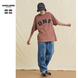 Preppy Aesthetic T Shirt Embroidered Loose Double Yarn Pure Cotton Couple Short Sleeve T-shirt