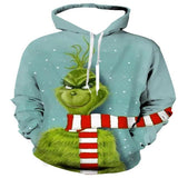 Grinch Hoodie Green Fur Monster Grinch 3D Sweater Hooded