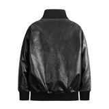 Graphic Leather Jacket Women Leather Jacket Spring/Autumn Vintage PU Jacket Pilot Motorcycle Clothing