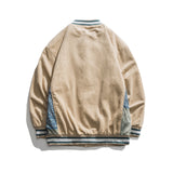 Vintage Letterman Jacket Autumn Corduroy Embroidered Casual Jacket