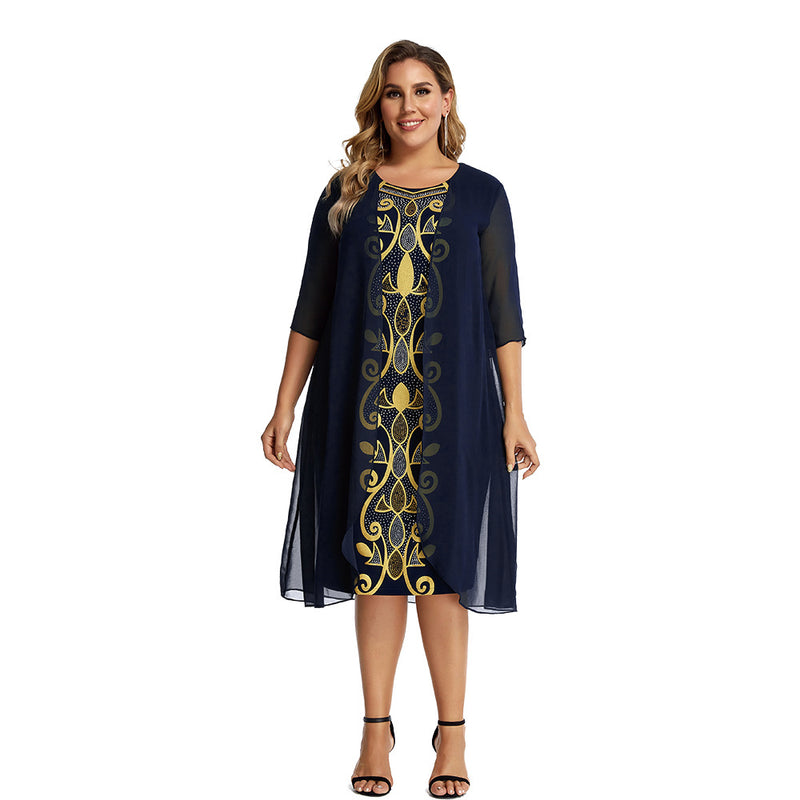 Nina Parker Black Dress Elegant Graceful Chiffon Cape Dress