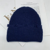 Toboggan Hat Autumn and Winter Knitted Woolen Cap Women's Warm Pullover Hat