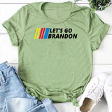 Let's Go Brandon T Shirt Letter Print Short-Sleeve T-shirt for Women