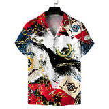 Men Beach T Shirts Men's Spring Leisure Short Sleeve Shirt
