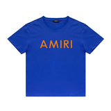 Amiri T Shirt Letter Print Casual Hip Hop round Neck Short Sleeve T-shirt