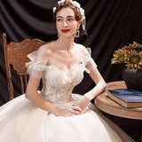 Women'S Evening Dress Ball Gown Princess Quinceanera Wedding Dresses Off-Shoulder Tulle Tutu Dress
