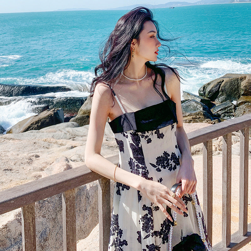 Daisy Buchanan Dress Summer Vintage Floral Strap Dress Beach Dress