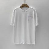 Amiri T Shirt Colorful Splash Ink Casual round Neck Short Sleeves T-shirt
