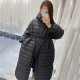Women Winter Coats Puffer Jacket Down Coat Hoodie with Drawstrings Loose Down Jacket Women's Mid-Length Coat