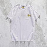 Shark Print T Shirt Cartoon Anime Short Sleeve White Loose Round Neck Summer T-Shirt