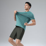 Sweat Wicking Shirt Ice Silk Hooded Short-Sleeved Hoodie Men's Summer Running