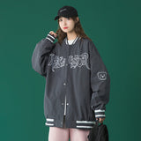 Beige Varsity Jacket Baseball Jacket Women's Retro Spring and Autumn Student Loose Leisure All-Matching Autumn Wear Jacket