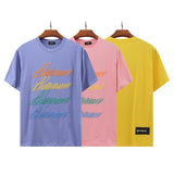 We11 Done T Shirts Color Letter Print Loose Large Size Men and Women Same Style