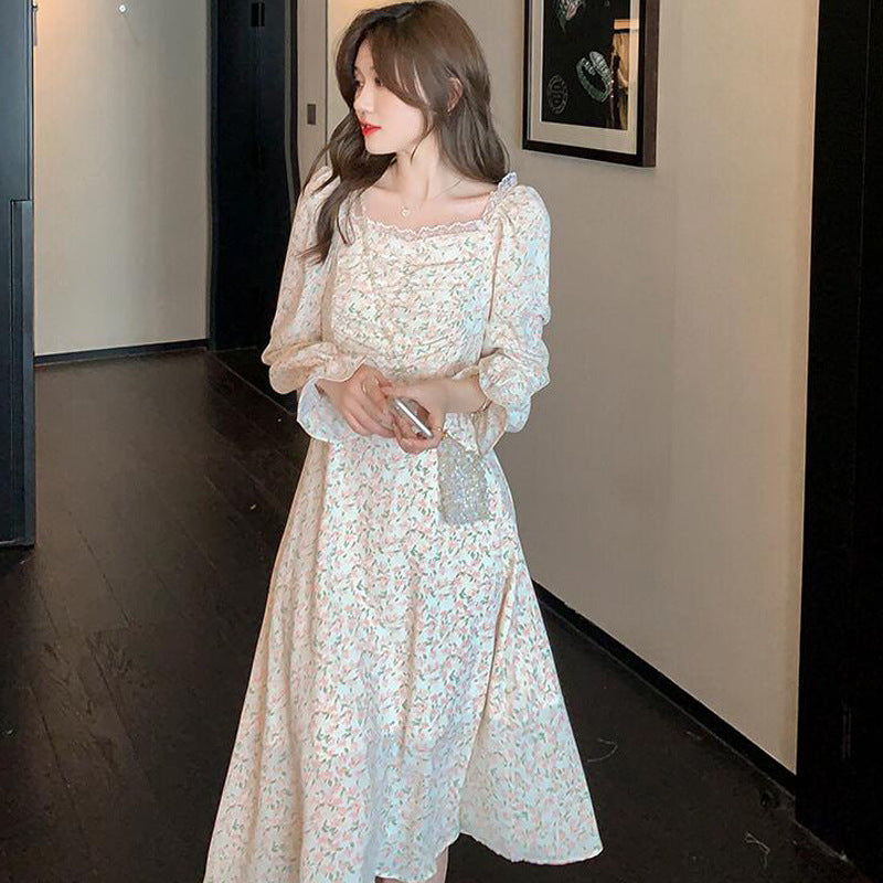 Daisy Buchanan Dress French Vintage Floral Chiffon Dress Print