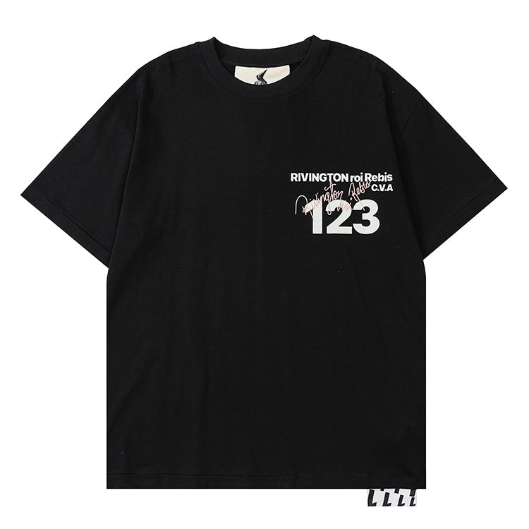 Rrr123 T Shirt Signature Letter Printed Loose T-shirt