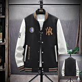 Brown Varsity Jacket Workwear Jacket Men's Spring and Autumn Baseball Uniform Casual Loose Lapels Coat Men's Clothing Top