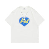 Men T-Shirt Summer Printed Necklace round Neck T-shirt Casual