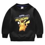 Children Pokemon Pikachu Hoodie Children's Fleece-Lined Sweater