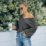 Women Fall Outfits Autumn and Winter V-neck Design Loose Bottoming Shirt Long Sleeve T-shirt