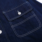 Men Denim Coat Jean Jackets Solid Color Denim Jacket Men Loose Lapels Shirt Style Jacket Denim Coat