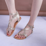 Women Open Toe Sandals Flats Large Size Sandals Women's Summer Casual