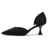 Nude Block Heels Closed Toe Stiletto Heel Women's Spring Satin Comfortable Shoes