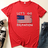 Let'S Go Brandon T Shirt English Letter Pattern Short Sleeve T-Shirt